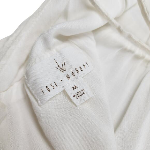 Lost + Wander Womens Asymmetrical Midi Dress Size Medium White Boho Bridal Beach - Picture 8 of 16